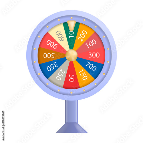 Colorful lucky casino wheel mockup. Realistic illustration of colorful lucky casino wheel vector mockup for web design isolated on white background