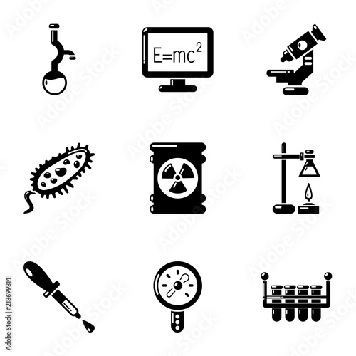 Physical study icons set. Simple set of 9 physical study vector icons for web isolated on white background