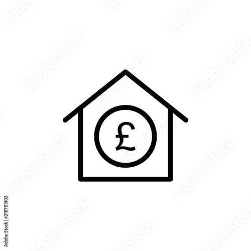 real estate pound sign icon. Element of real estate sign for mobile concept and web apps icon. Thin line icon for website design and development, app development