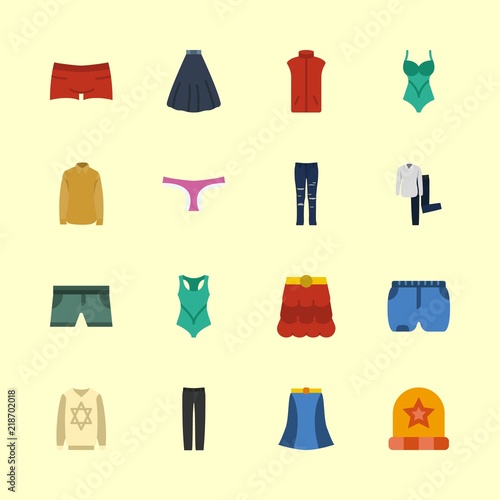 16 clothes icons set