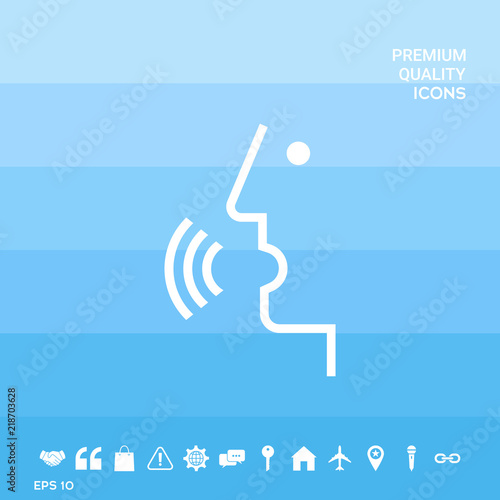 Voice control, person talking - icon