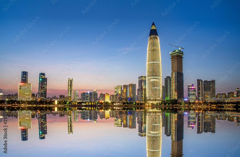 Shenzhen night scenery panorama	