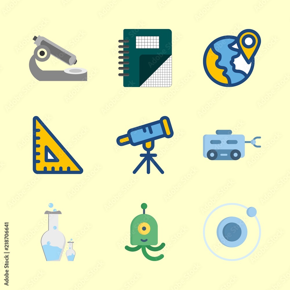 9 science icons set 9 science icons set