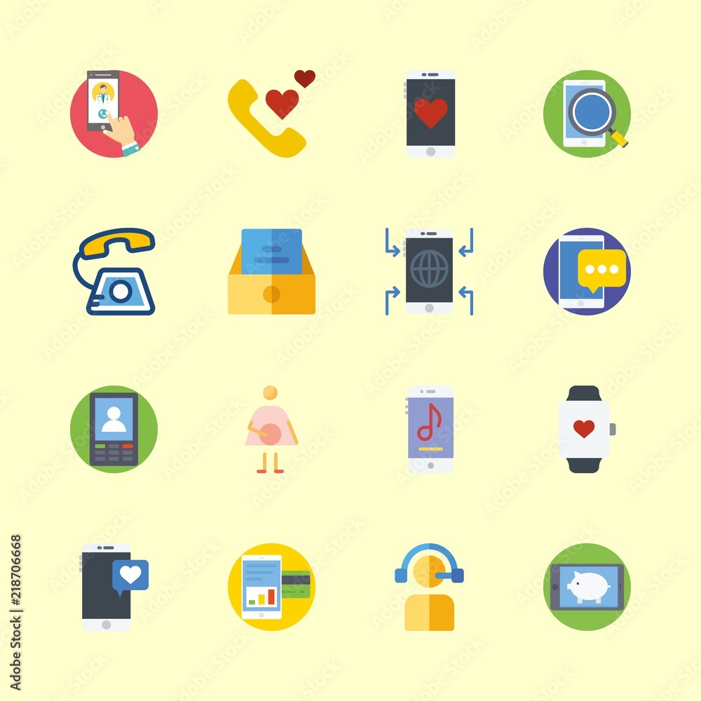 16 telephone icons set 16 telephone icons set