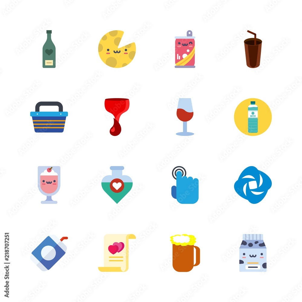 drink vector icons set. soda, beer, milk and marriage in this set drink vector icons set. soda, beer, milk and marriage in this set