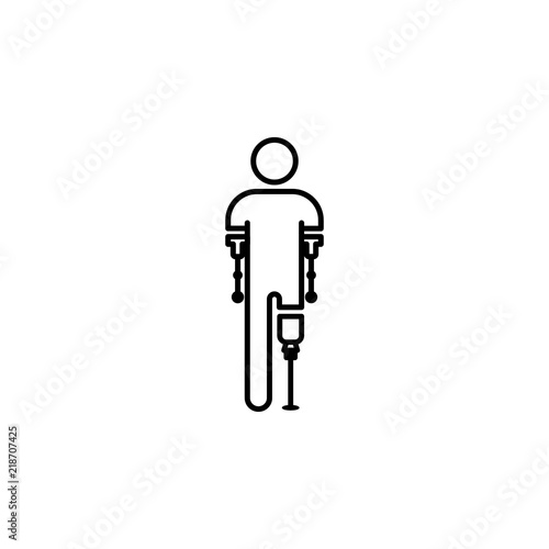 man with limb prostheses icon. Element of disabled icon for mobile concept and web apps. Thin line man with limb prostheses icon can be used for web and mobile