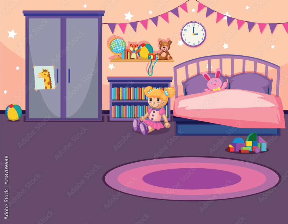 Interior of a girls bedroom Interior of a girls bedroom