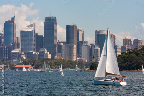 Yachts sailing in Sydney harbour