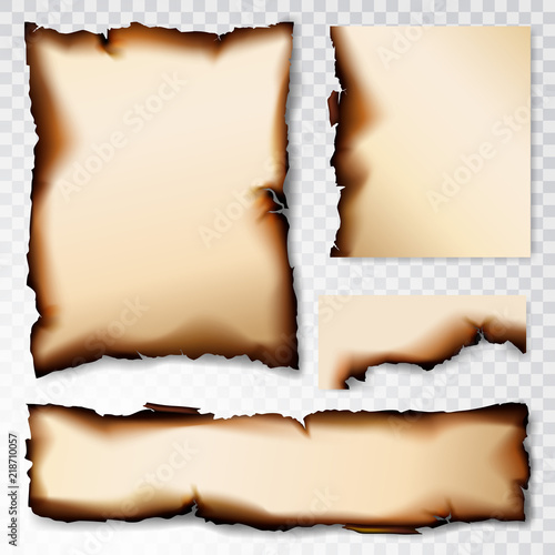 Burnt Paper scorched illustration isolated on transparent background