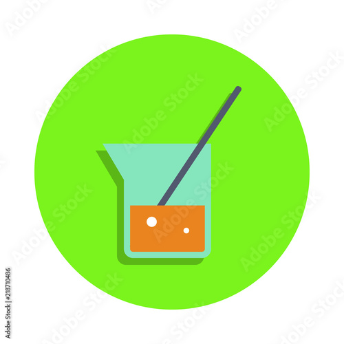 colored stick in vitro in green badge icon. Element of science and laboratory for mobile concept and web apps. Detailed stick in vitro icon