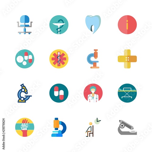 16 hospital icons set