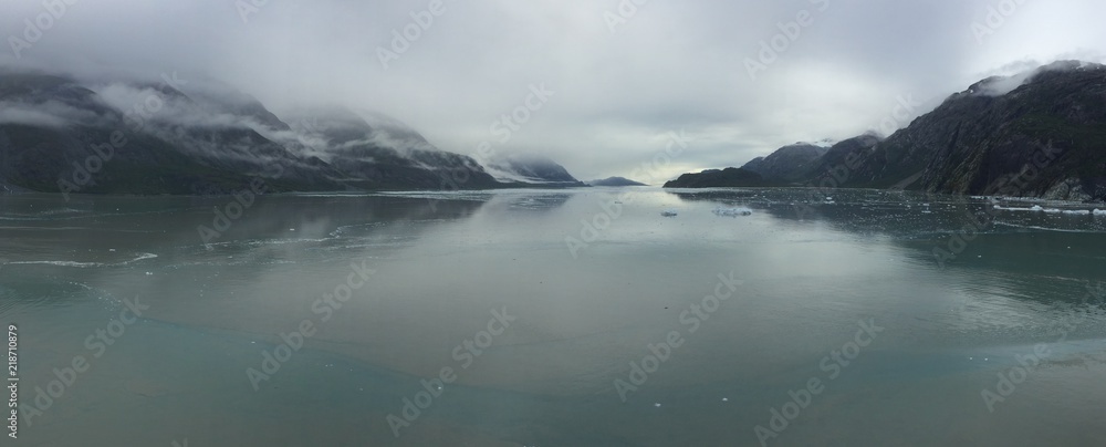 Panorama of Glacier Bay National Park in Alaska