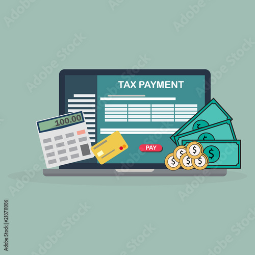 pay tax online receipt via computer or laptop