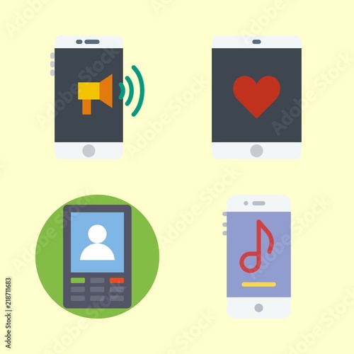 4 telephone icons set