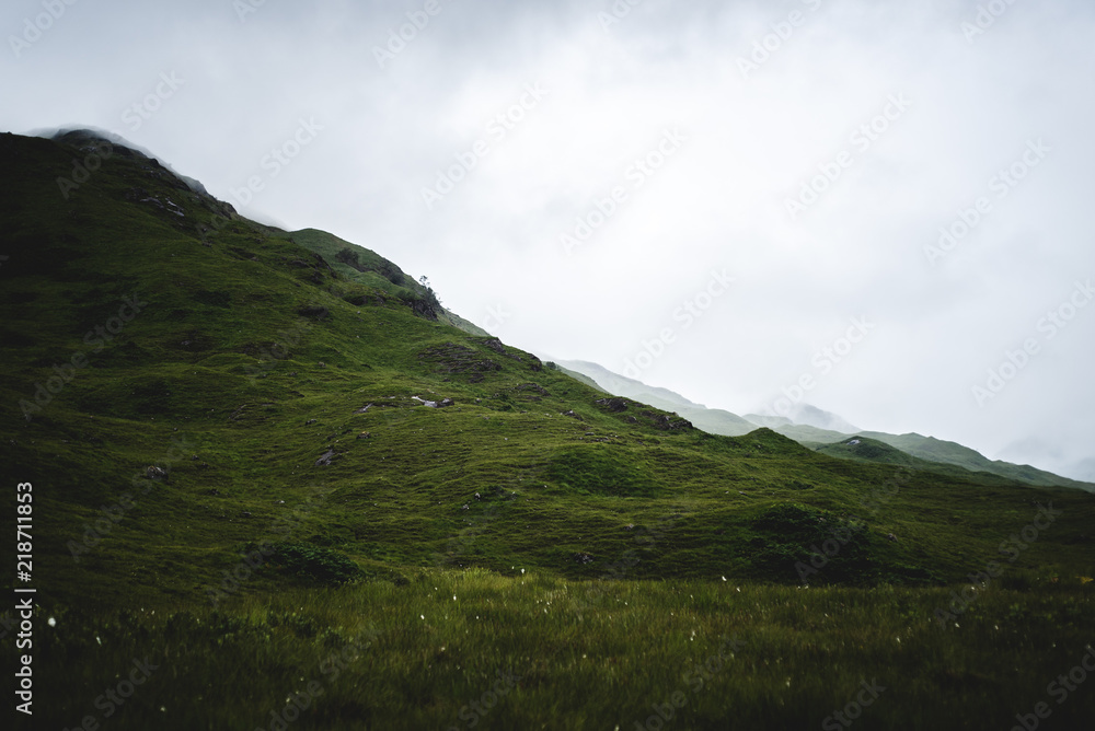 Foggy Verdant Scottish Landscape