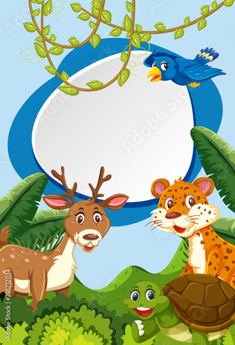 Wild animals in nature frame #218712034