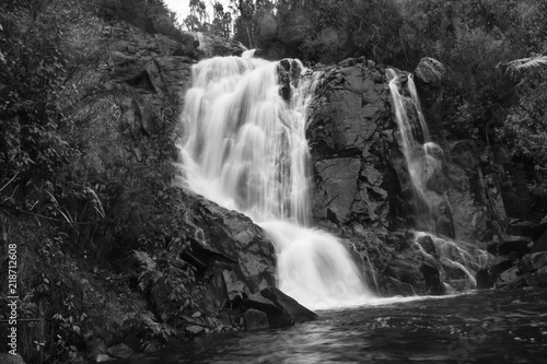 Black and white waterfall