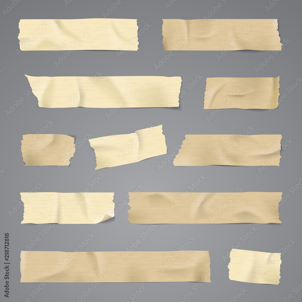 Adhesive tape with shadow isolated realistic vector illustration Adhesive tape with shadow isolated realistic vector illustration