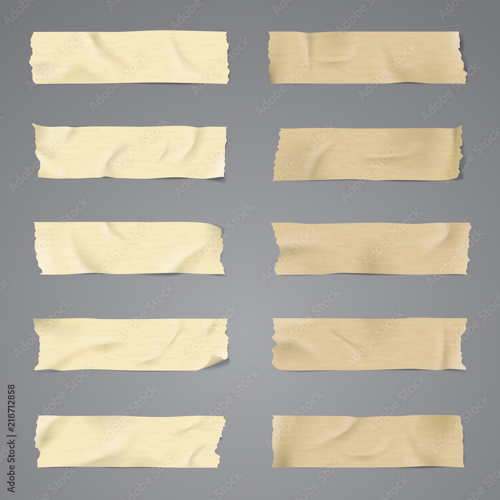 Realistic 10 sets vector adhesive tape illustration