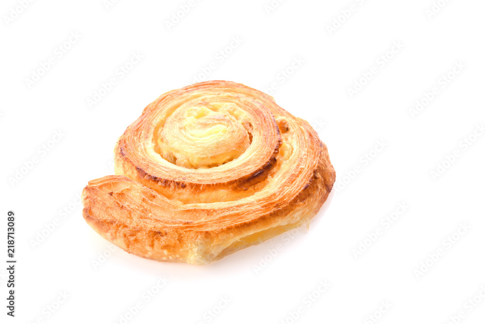 Close up sweet Danish pastries isolate on white background Close up sweet Danish pastries isolate on white background