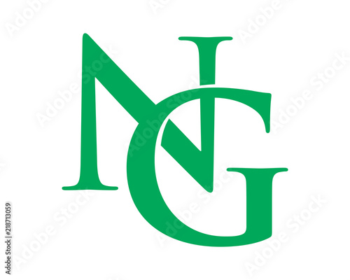 green typography alphabet font typeset logotype image vector icon