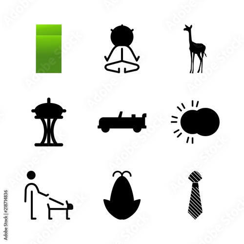 9 nature icons set
