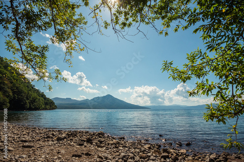 Lake Shikotsu in Hokkaido at Japan. photo