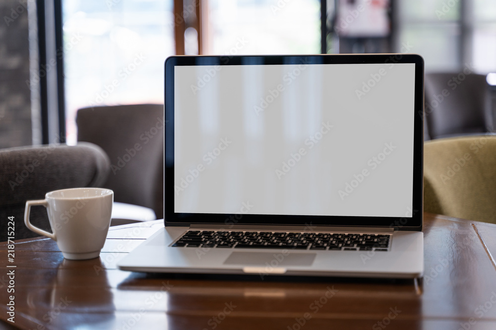 mock up Using laptop with blank screen computer modern mock up Using laptop with blank screen computer modern