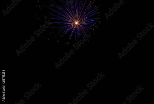 Blue firework exploding