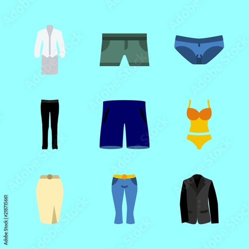 9 clothes icons set