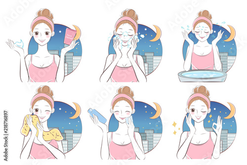 beauty cartoon skin care woman