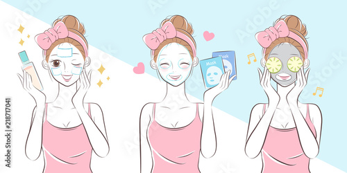 skin care woman with mask