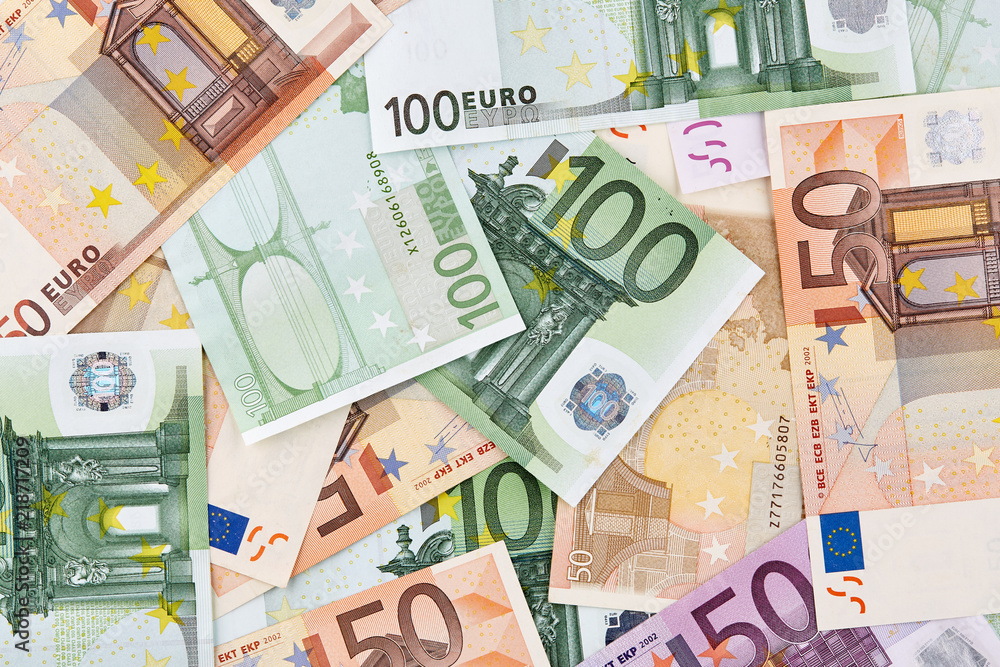 A lot of euro banknotes. Background A lot of euro banknotes. Background
