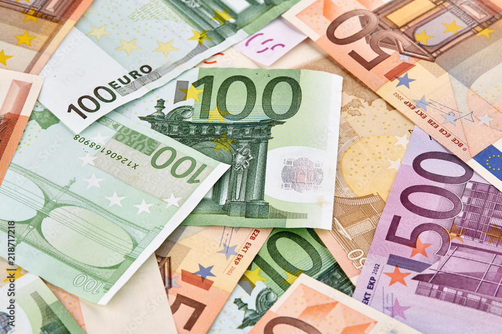 A lot of euro banknotes. Background A lot of euro banknotes. Background