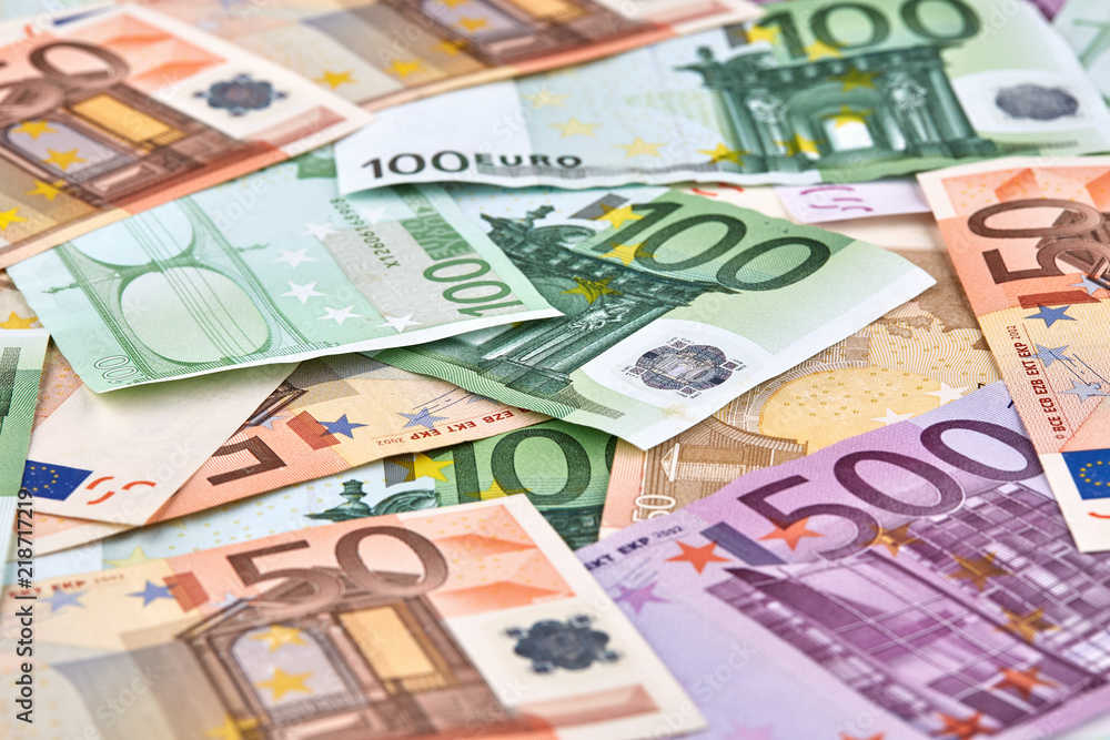 A lot of euro banknotes. Background A lot of euro banknotes. Background