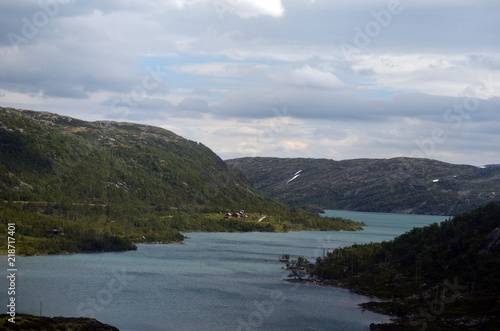 Railway travel in Norway.Views from the train.The Bergen - Oslo train. Norway 