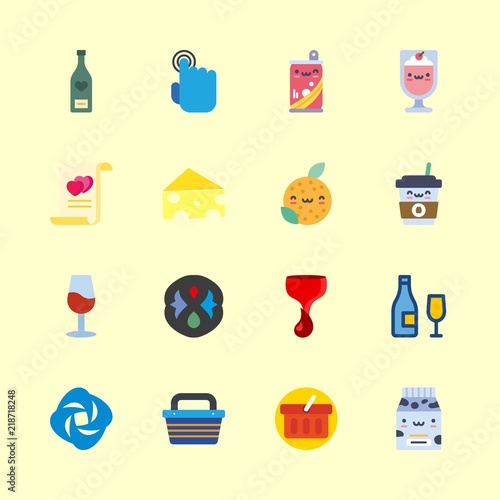 drink vector icons set. wine house logo  wine bottle  wine glass and tap in this set