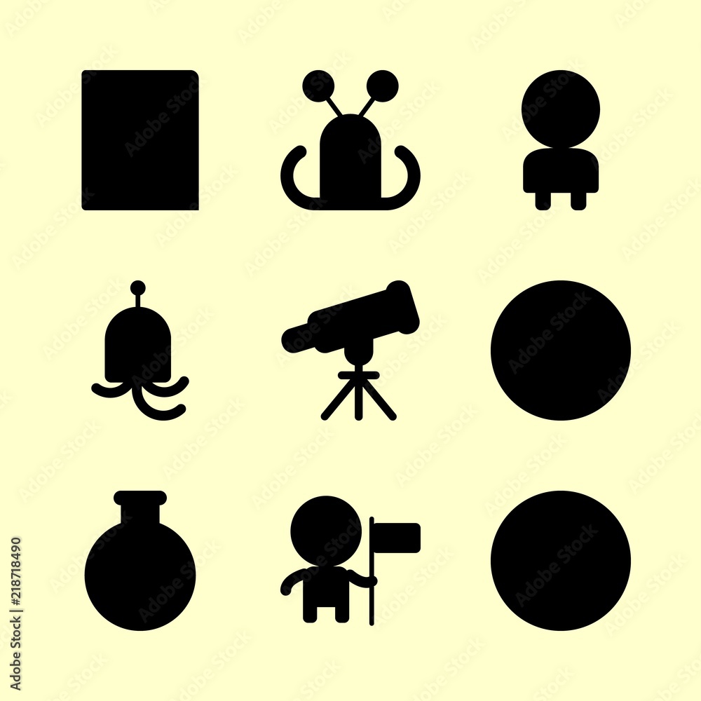 science icons set. adrift, invasion, light and moon graphic works science icons set. adrift, invasion, light and moon graphic works