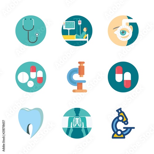 9 hospital icons set