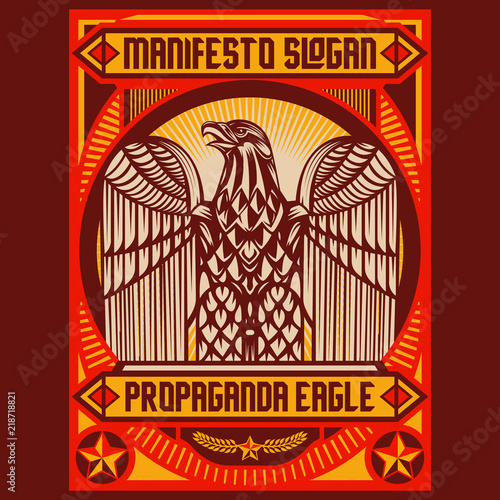 Eagle Propaganda Posters Elements Background Set