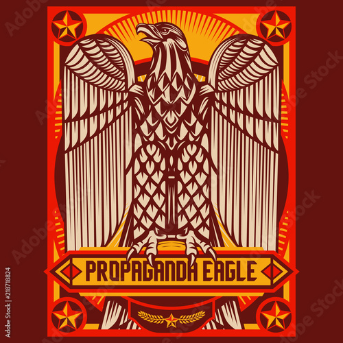 Eagle Propaganda Posters Elements Background Set	