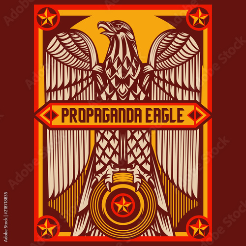 Eagle Propaganda Posters Elements Background Set
