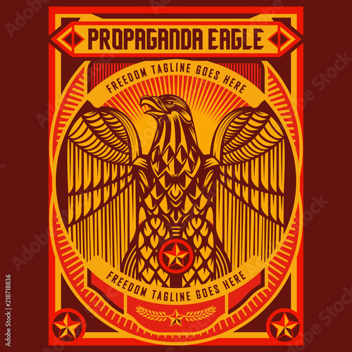 Eagle Propaganda Posters Elements Background Set	