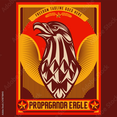 Eagle Propaganda Posters Elements Background Set	