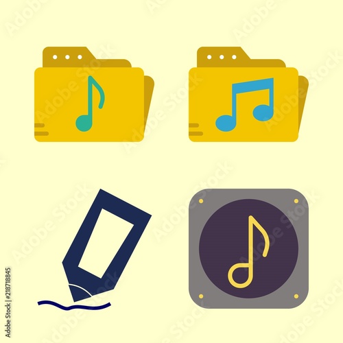folder vector icons set. publishing company logo, music folder and music file in this set