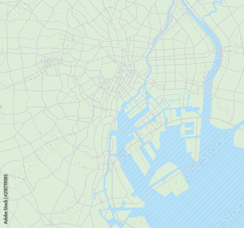 Photography Tokyo bay area road map