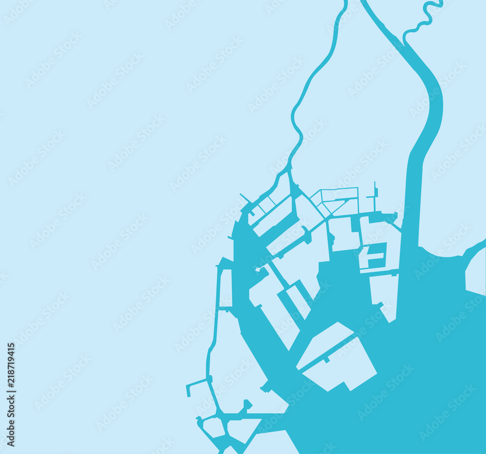 Obraz premium mapa obszaru zatoki tokio