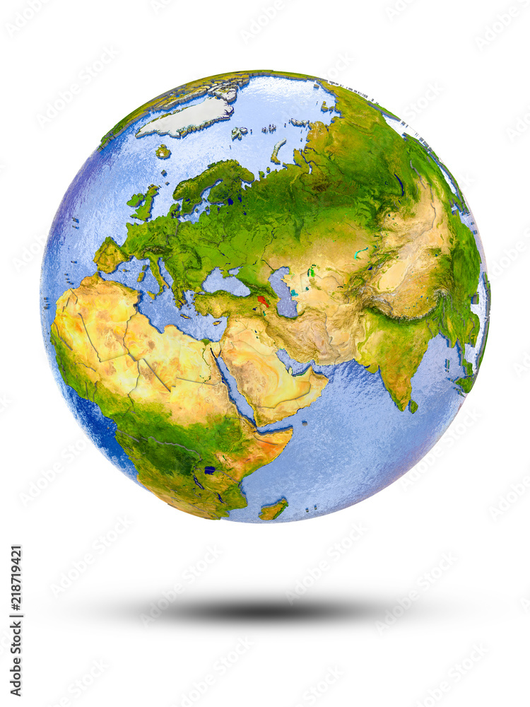 Fototapeta premium Armenia on globe