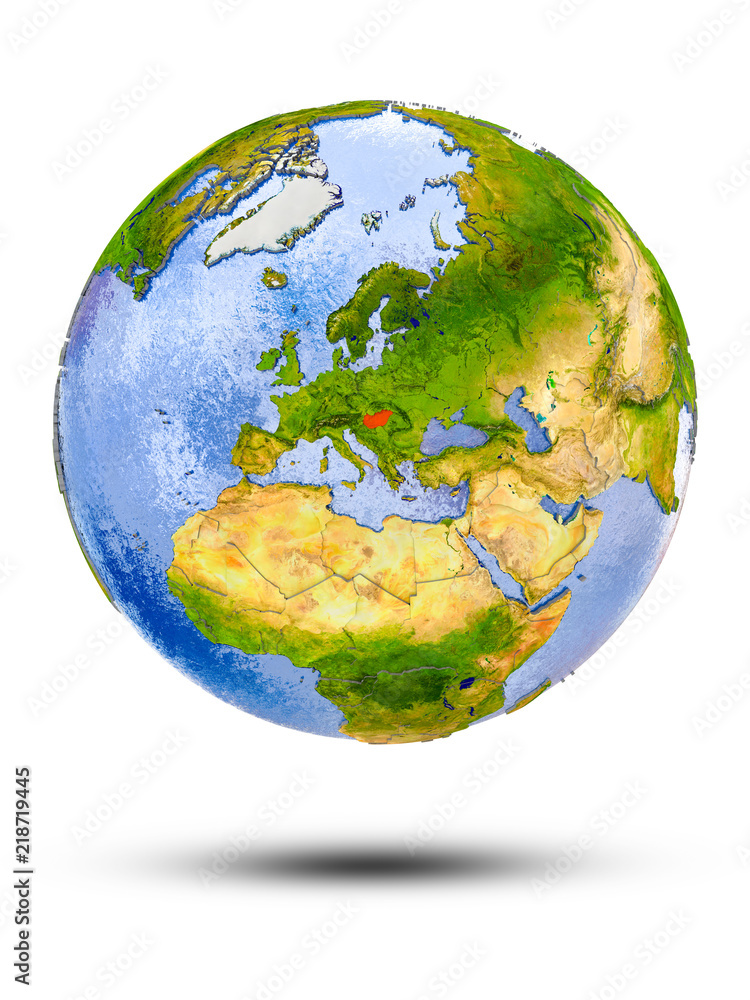 Fototapeta premium Hungary on globe