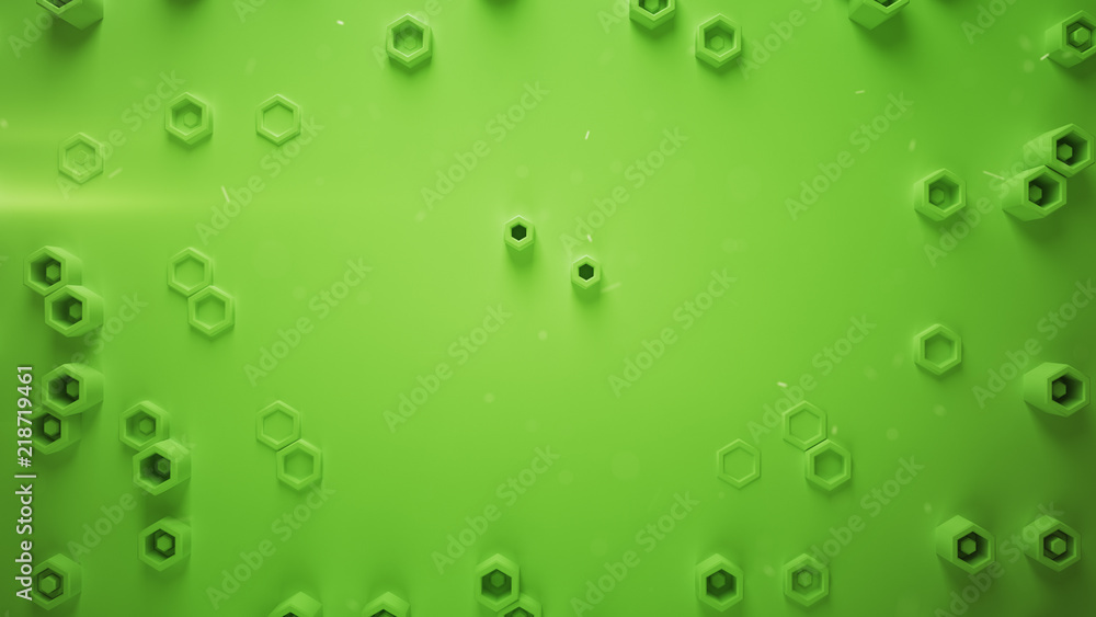 Green honeycomb pattern with various hexagons 3D render illustration Green honeycomb pattern with various hexagons 3D render illustration